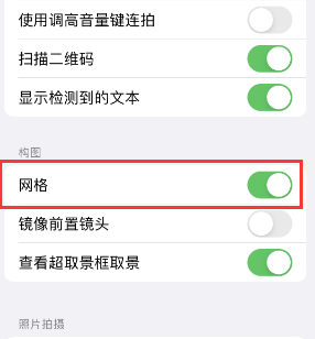 平罗苹果手机维修网点分享iPhone如何开启九宫格构图功能 